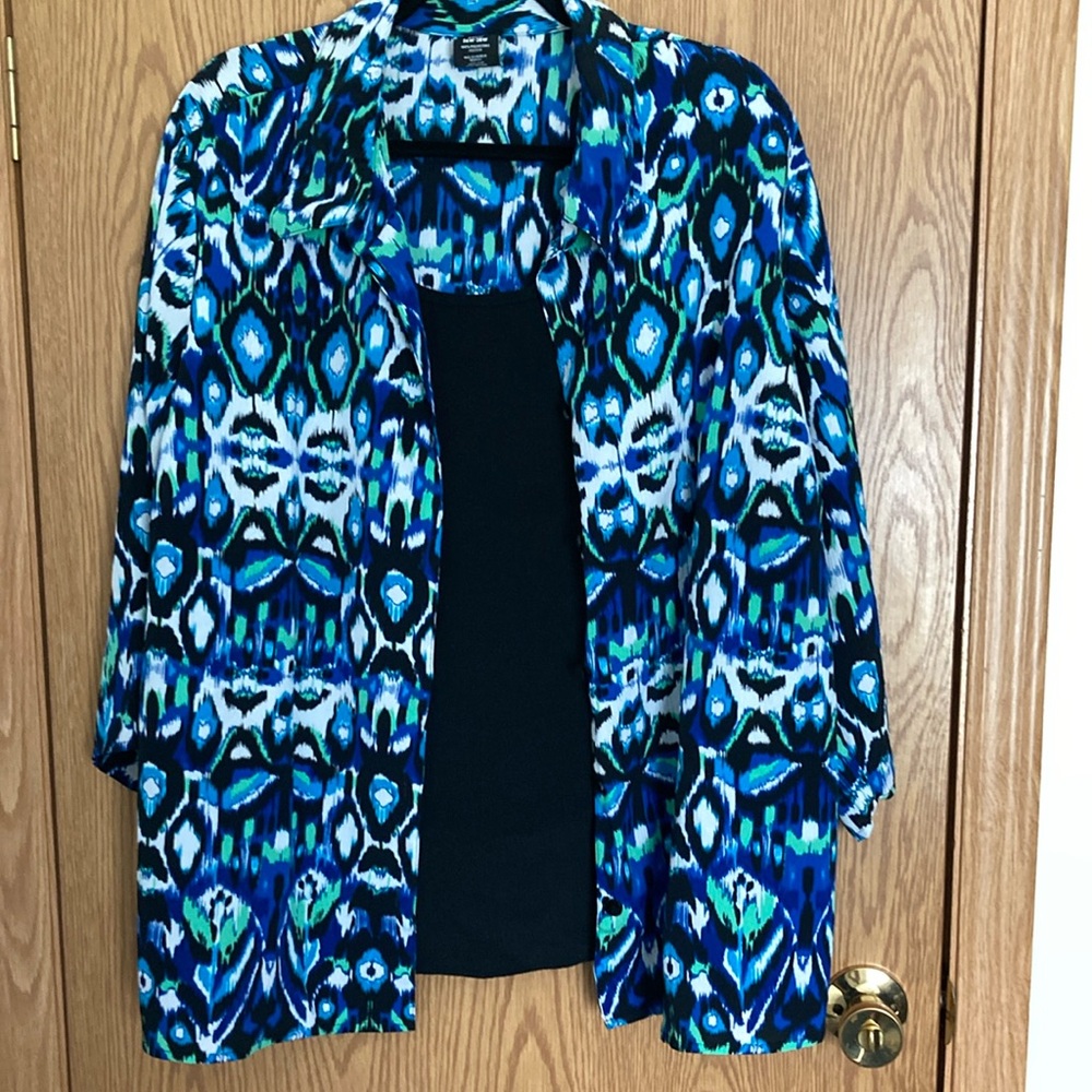 George Blue and Green Patterned Top